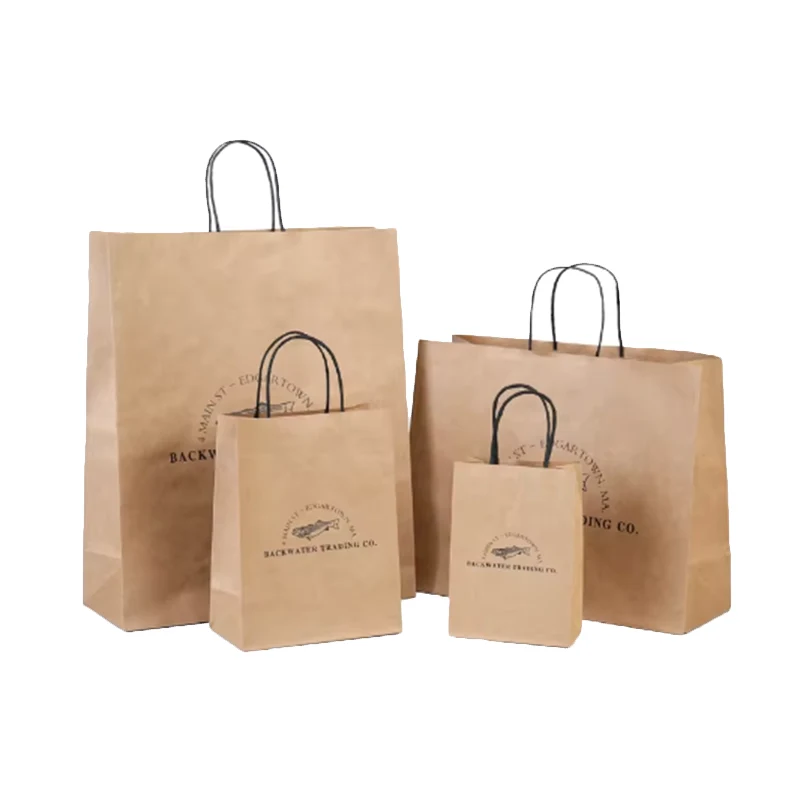 Beg Beli-belah Pemegang Berpintal Kraft Brown